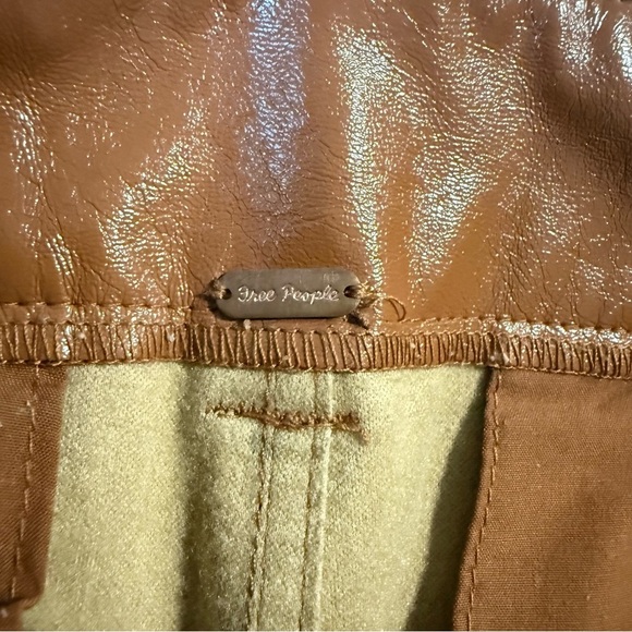 Free People Star Crossed Lovers Straight Faux Leather Pants Size 8 - Picture 11 of 15